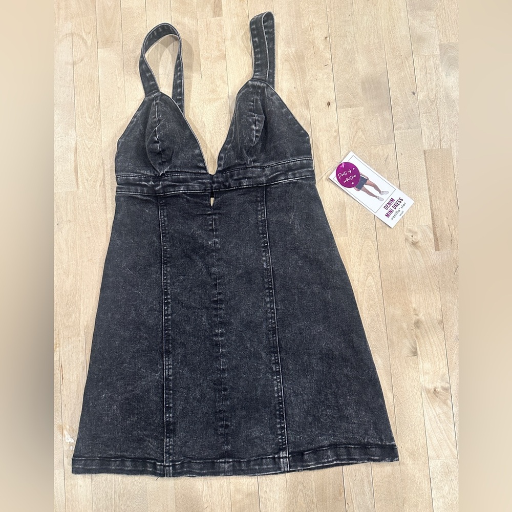 Vanilla Star Black Denim Mini Dress Jean Western Coastal Cowboy